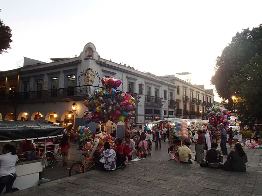The city square in Oaxaca City, Mexico is full of street vendors and delicious street food! | via Autumn All Along