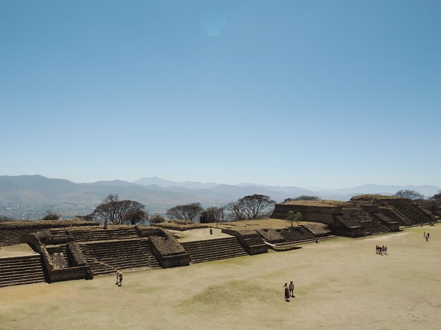 Monte Albán archaeological site: Monte Albán was once the economic center for Mesoamerica for 1,000 years. The site is breathtaking and definitely one to see in Mexico! The mountain was cleared and this is a picture where the historic ball games were performed that ended in sacrifices. | via Autumn All Along