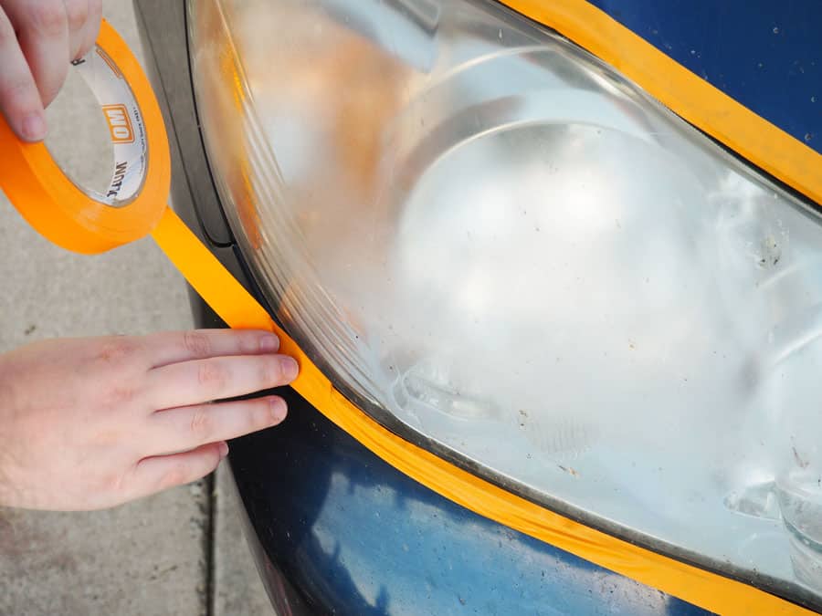 DIY Headlight Restoration: Despite cleaning the rest of the car, we found that we really needed to find a way to detail our headlights. We used a Black & Decker drill for this easy to do project! | via Autumn All Along