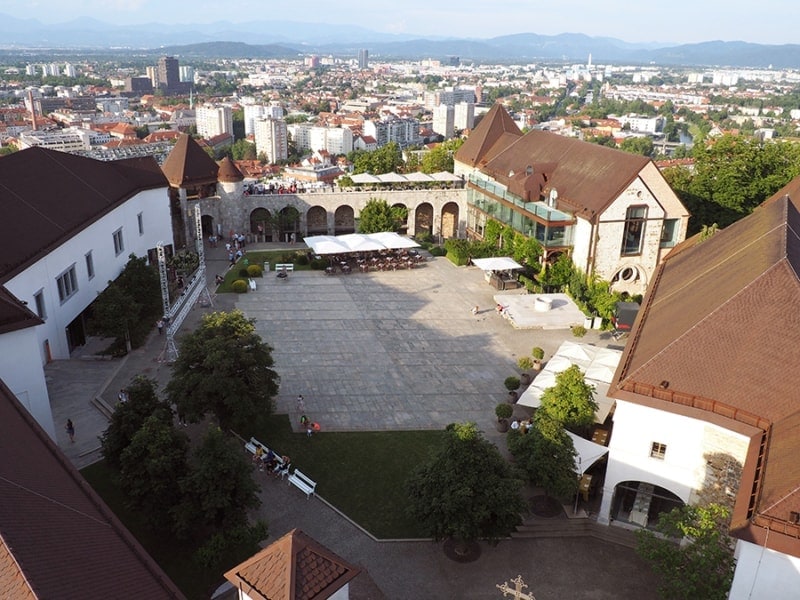 A view from Ljubljana Castle overlooking the capitol city in Slovenia.. | via Autumn All Along