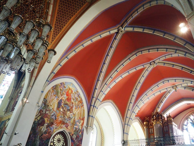 Saint Martin's Parish church in Bled, Slovenia was built in 1903-1905, but that didn't stop it from having beautiful artwork and gothic ceilings to look at for free. | via Autumn All Along