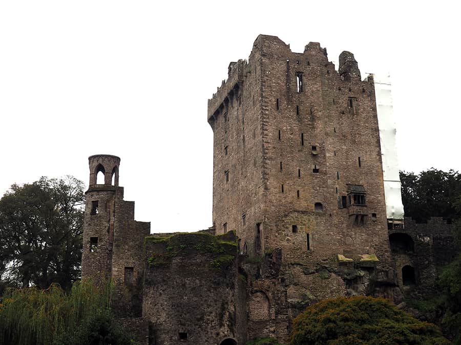 the scene from below for Blarney Castle in Ireland | I didn't kiss the Blarney Stone via Autumn All Along