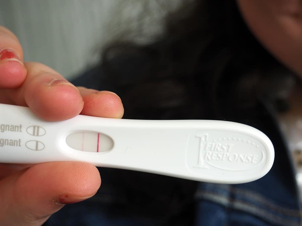 My positive pregnancy test | via Autumn All Along