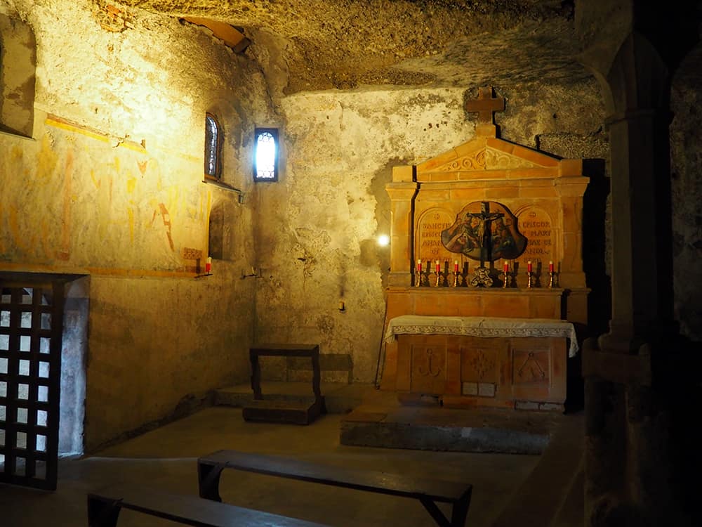 Petersfriedhof, a medieval catacomb in Salzburg, Austria features this small chapel that can be reached on a catacomb tour. | via Autumn All Along