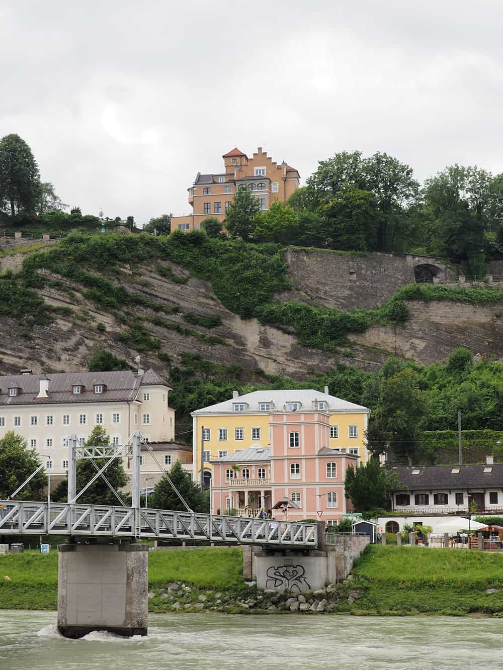 Salzburg, Austria is a beautiful city that is so walk able. We were able to spend our whole time with only using one type of transportation- a mountainside funicular. | via Autumn All Along