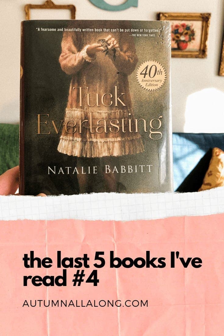The last 5 books I've listened to.  I share my opinions and a short review on: Tuck Everlasting; Beartown; The Enneagram Made Easy; The Montesssori Toddler; & The Road Back to You. | via Autumn All Along