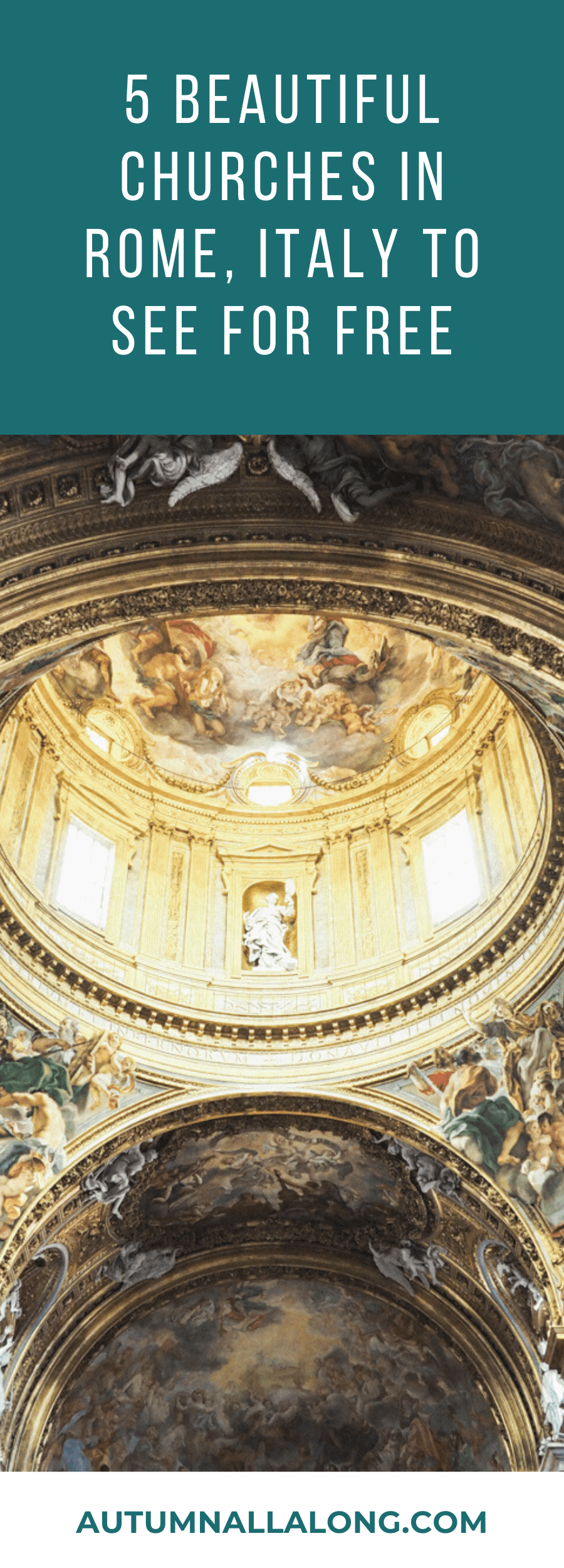Rome, Italy is full of beautiful art and you can see most of it for free visiting churches! This is a photo tour of 5 churches we visited for free. | via Autumn All Along