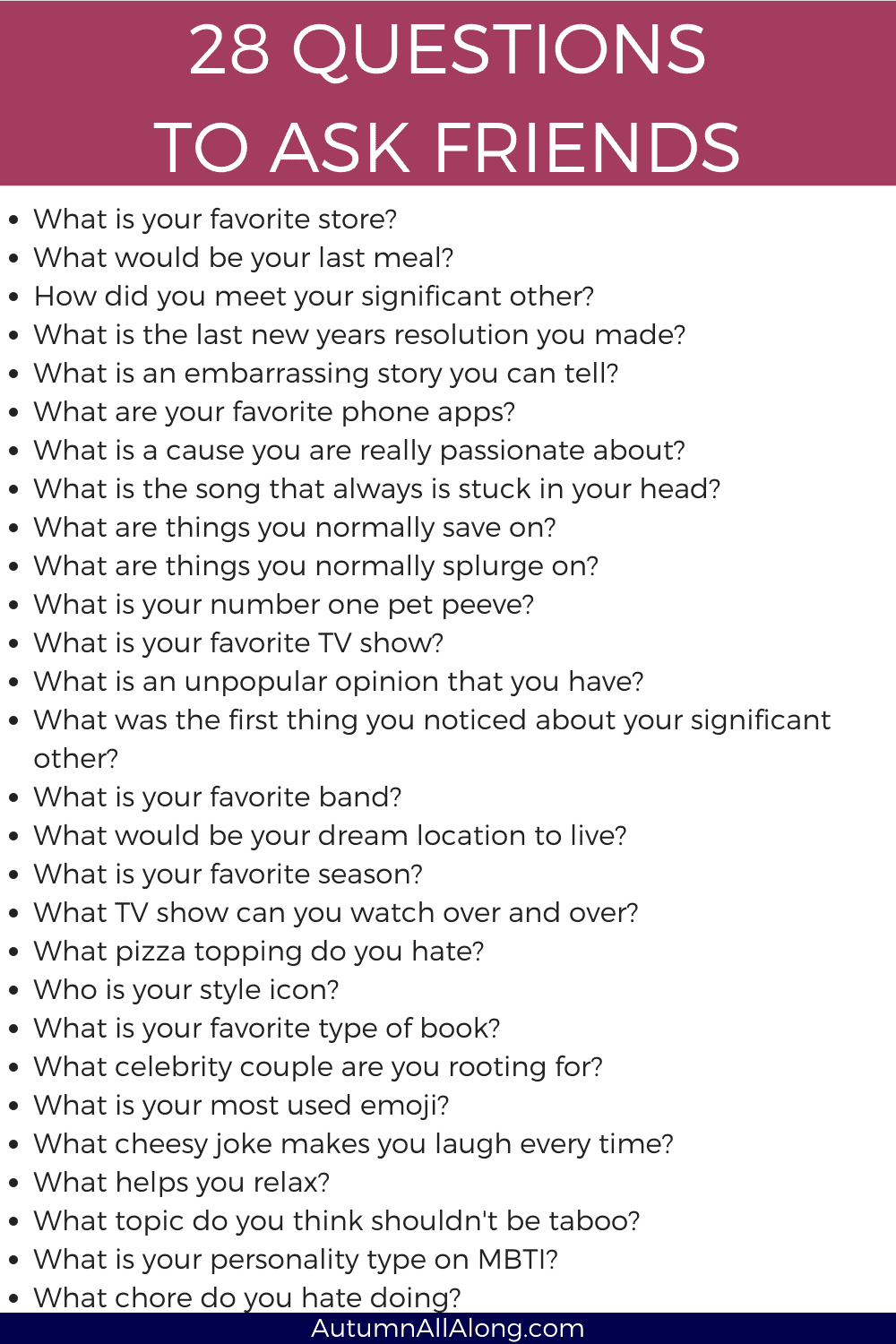 Life  28 Questions To Ask Friends 2020 