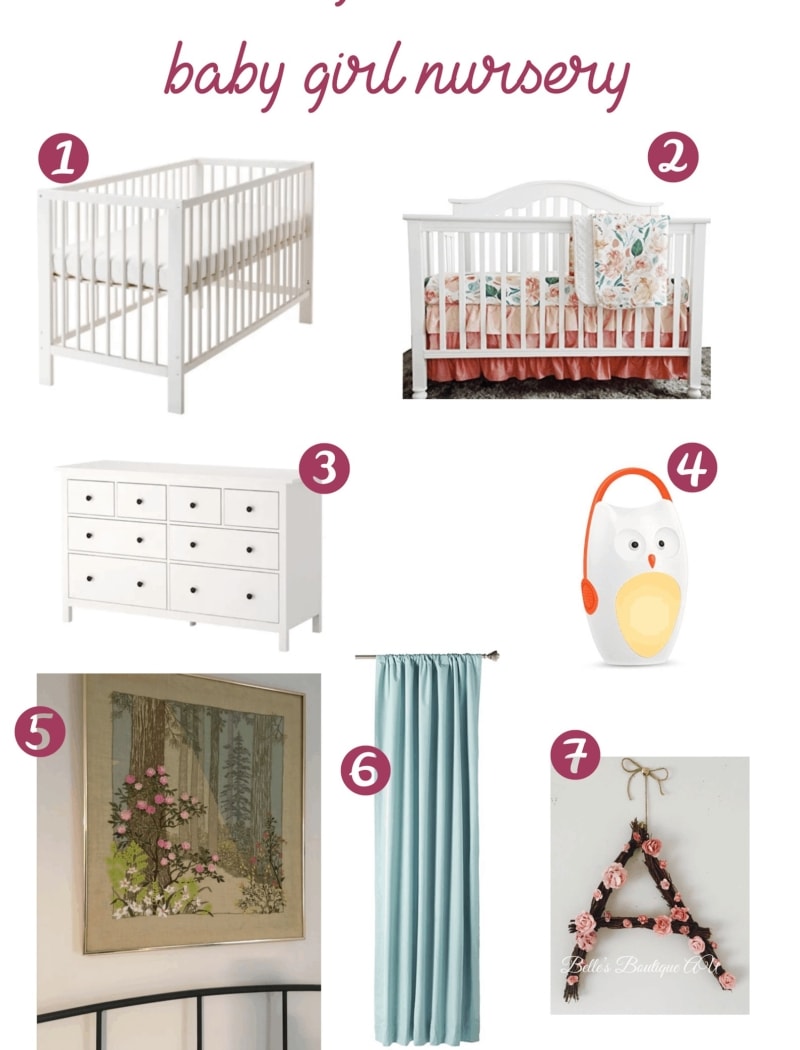 vintage themed baby girl nursery // mixing thrift store affordability + some modern favorites | via Autumn All Along