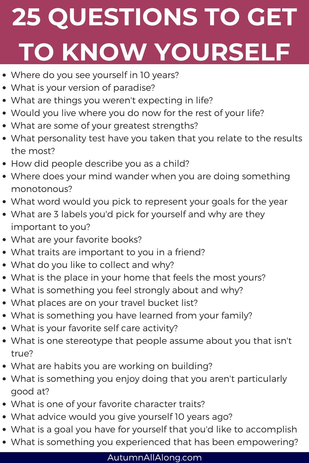 10 questions about yourself